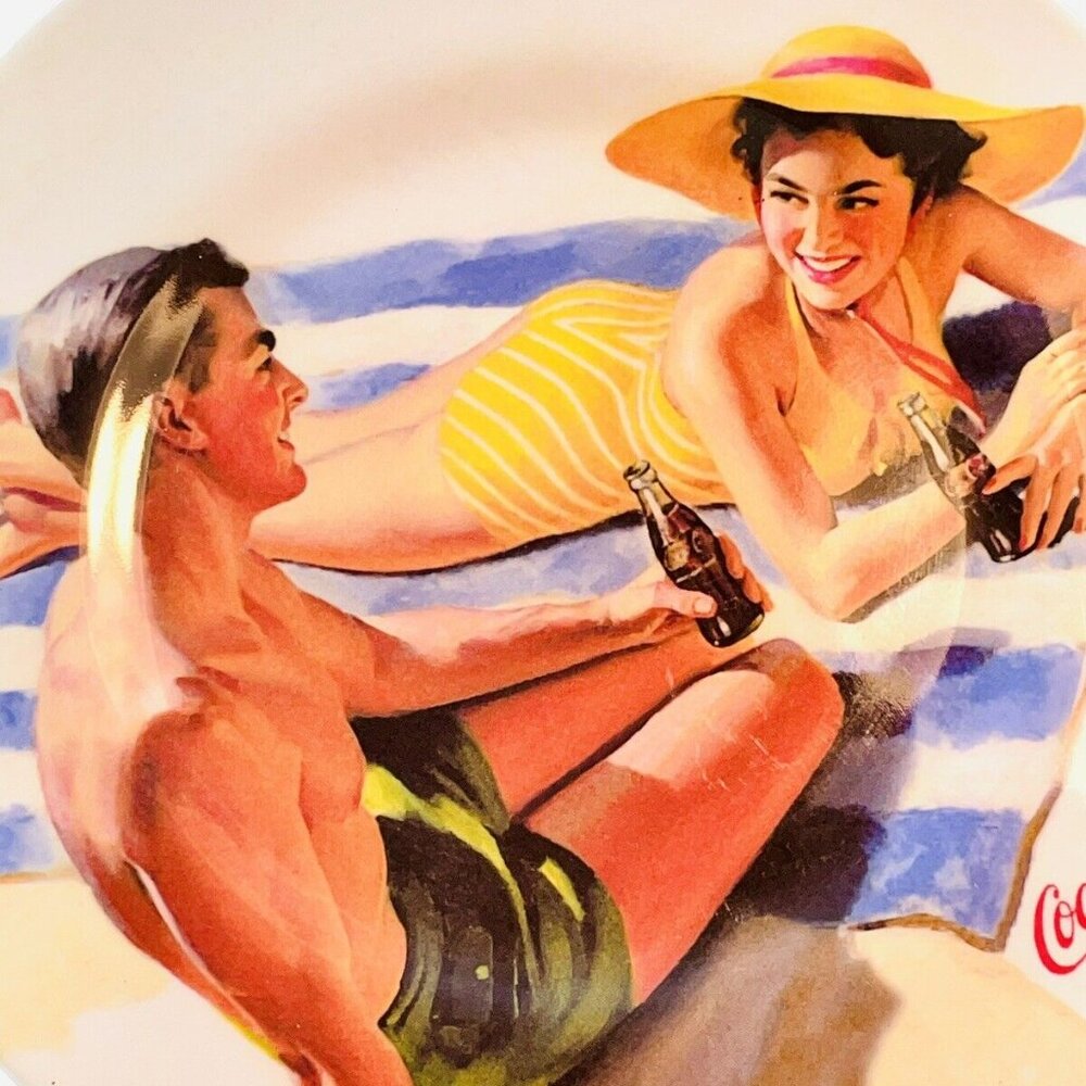 2 Coca Cola Vintage Salad Plates Advertising Retro Glamour Chic 1920's Style - Picture 2 of 7